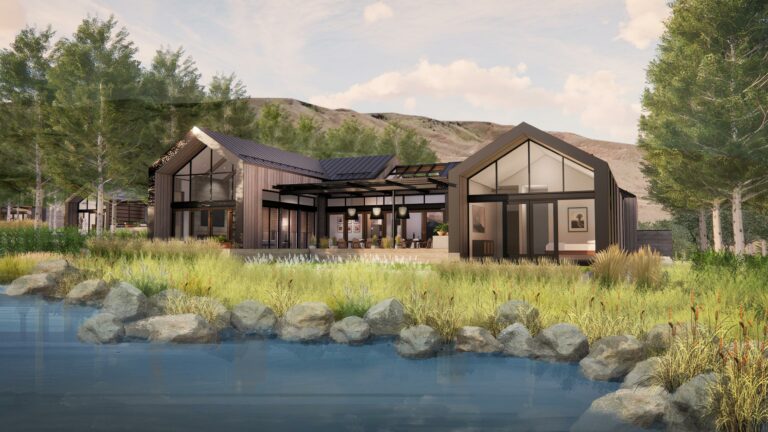 3 bedroom home rear exterior on the water