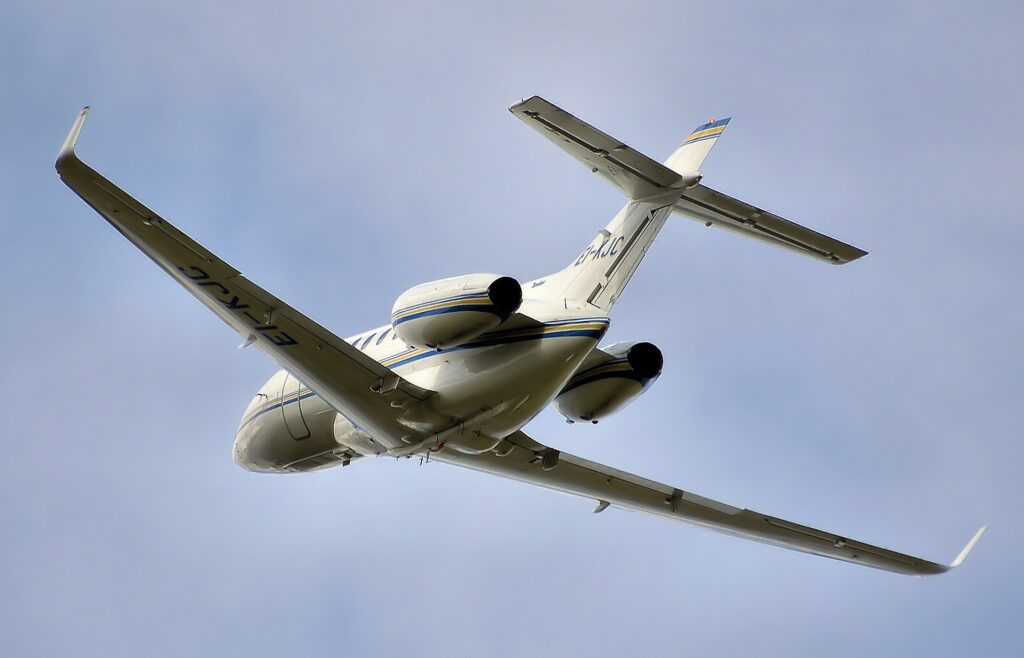 private plane in sky